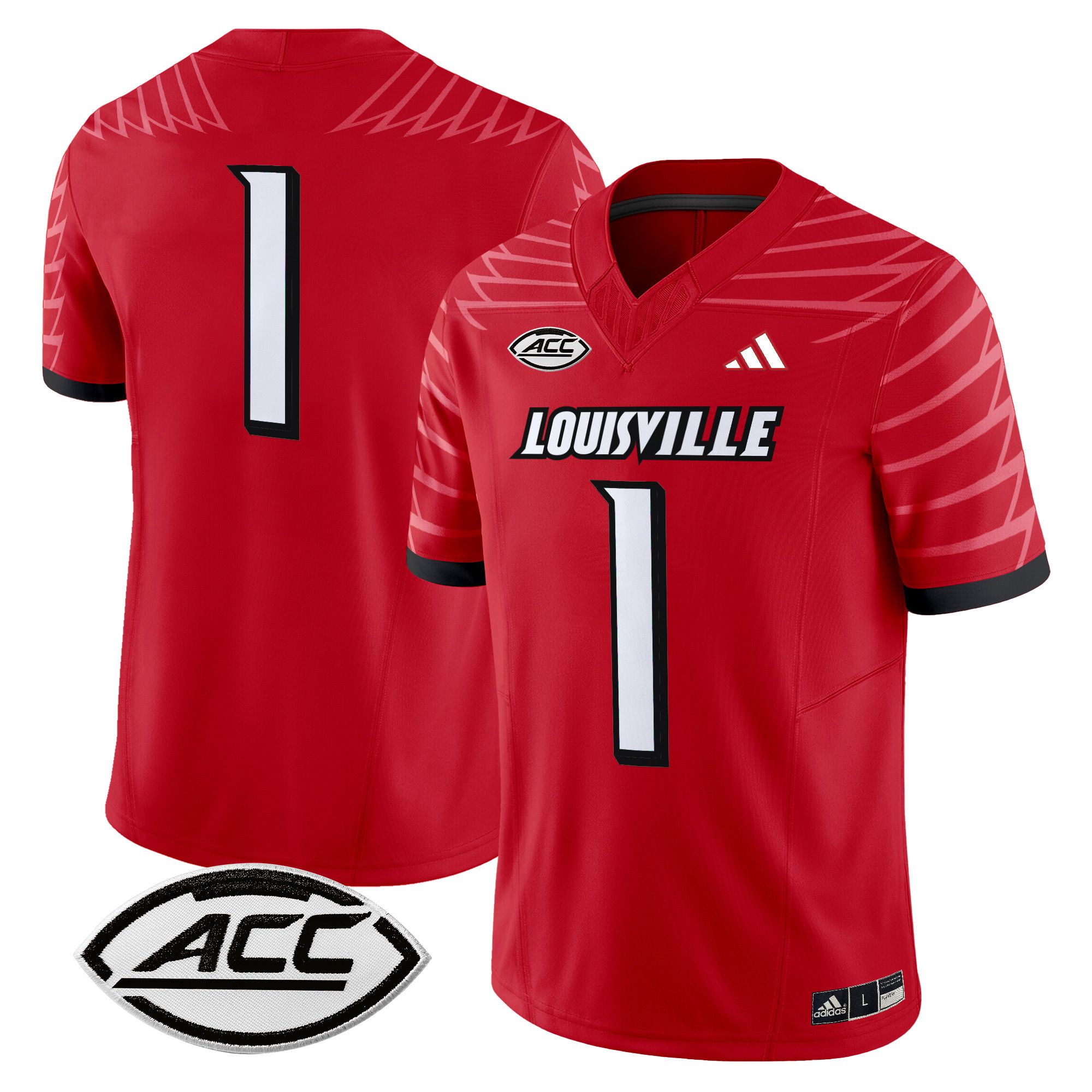 Men Louisville Cardinals #1 No Name Red 2024 Vapor Limited NCAA Jersey style 1->->NCAA Jersey